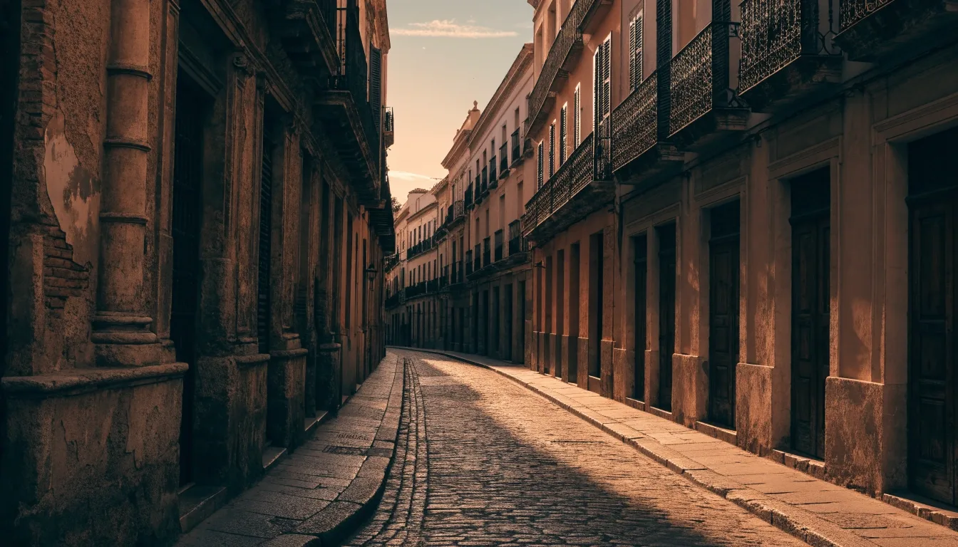 Calle del centro de Sevilla al atardecer